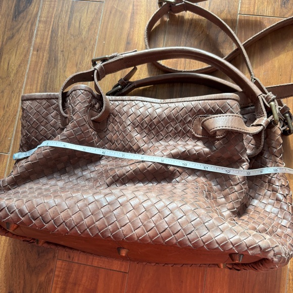 Valentina Made in Italy Woven Leather Hobo Bag | Brown Intrecciato - Picture 13 of 16